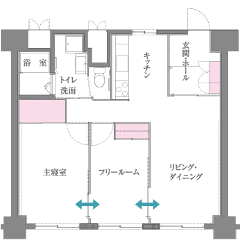 高齢者モデル住宅（高齢者向け賃貸住宅） S1タイプ間取り